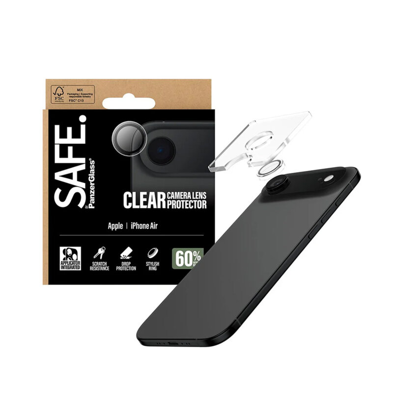 Folie iPhone 17 Air pentru lentile camera SAFE. by PanzerGlass®, transparenta