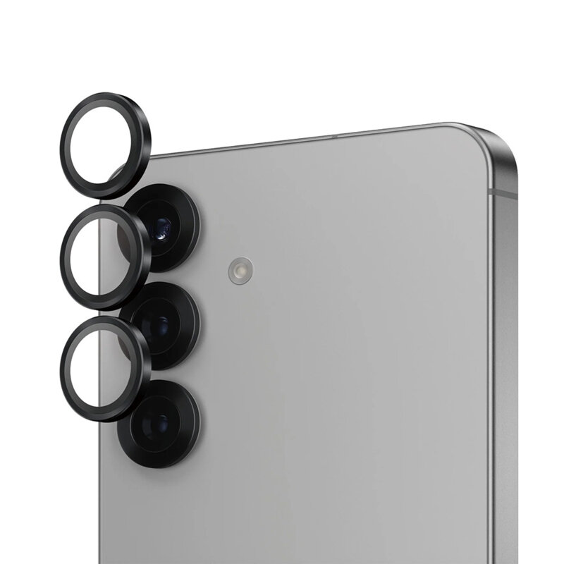 Folie Samsung Galaxy S25 pentru lentile camera PanzerGlass® Hoops® Series, negru