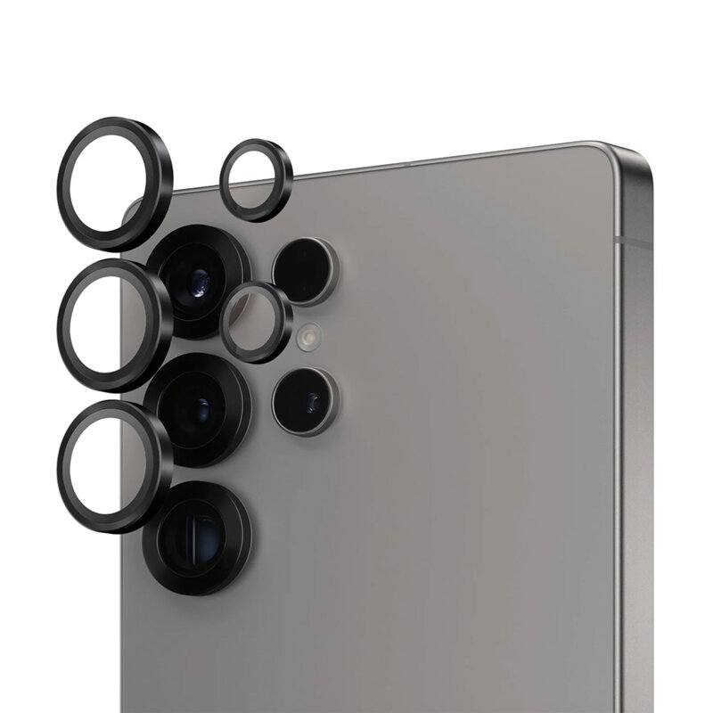 Folie Samsung Galaxy S25 Ultra pentru lentile camera PanzerGlass® Hoops® Series, negru