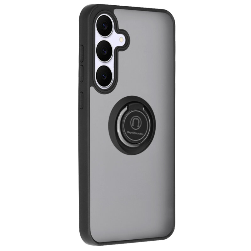 Husa Samsung Galaxy S25 FE Techsuit Glinth cu inel suport stand magnetic, negru