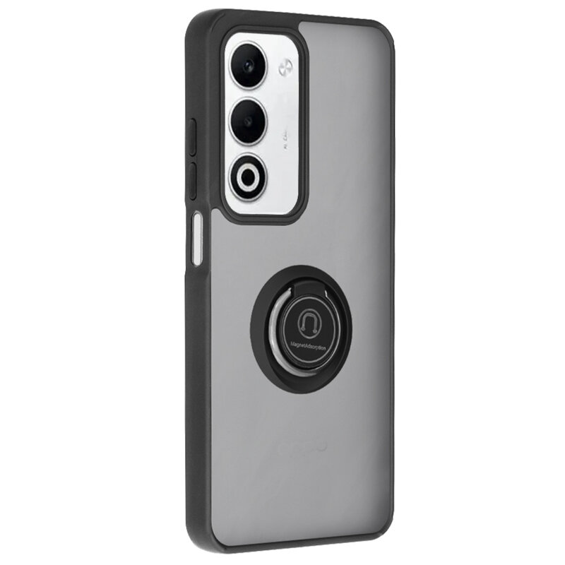 Husa Oppo A5 5G Techsuit Glinth cu inel suport stand magnetic, negru