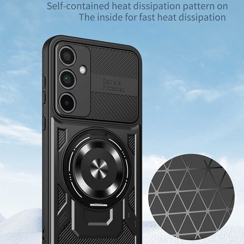 Husa Samsung Galaxy S25 FE Techsuit RuggedCam, albastru