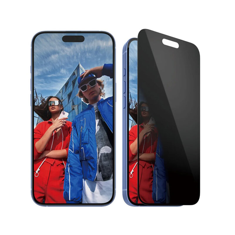 Folie iPhone 16 Plus PanzerGlass® Privacy Ultra-Wide Fit w. EasyAligner, negru