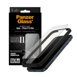 Folie iPhone 17 Pro Max PanzerGlass® Ceramic II Ultra-Wide Fit w. EasyAligner, negru