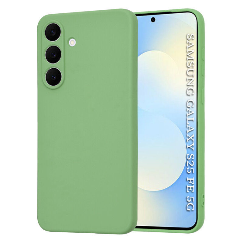 Husa silicon Samsung Galaxy S25 FE Techsuit SoftFlex, verde deschis