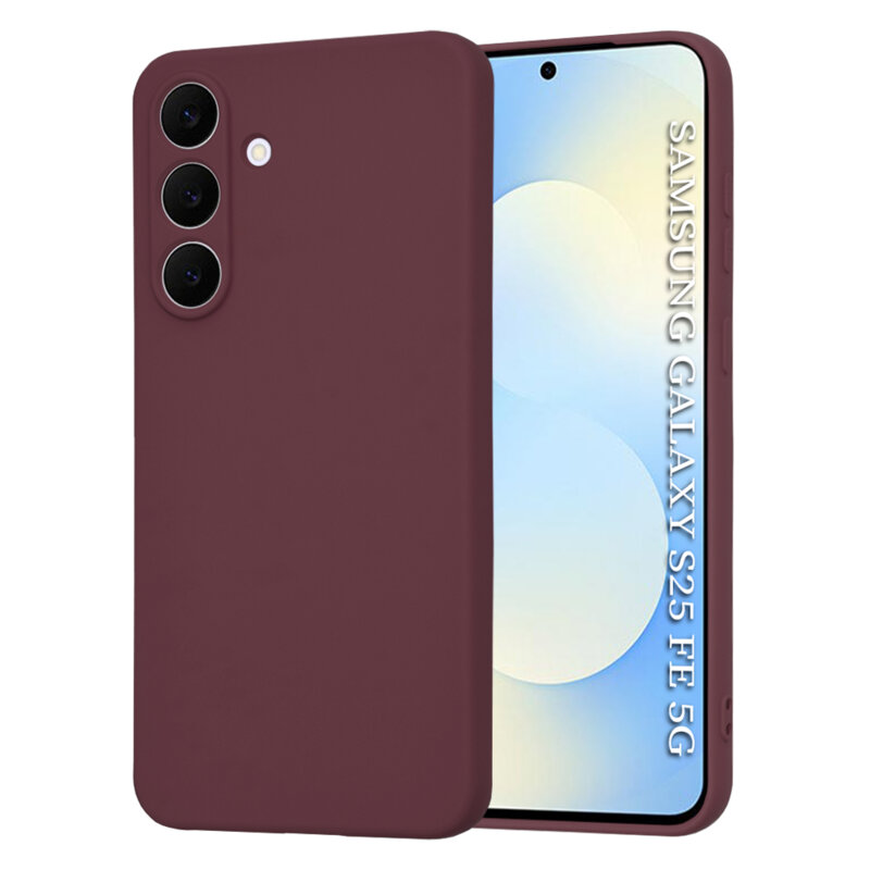 Husa silicon Samsung Galaxy S25 FE Techsuit SoftFlex, bordo