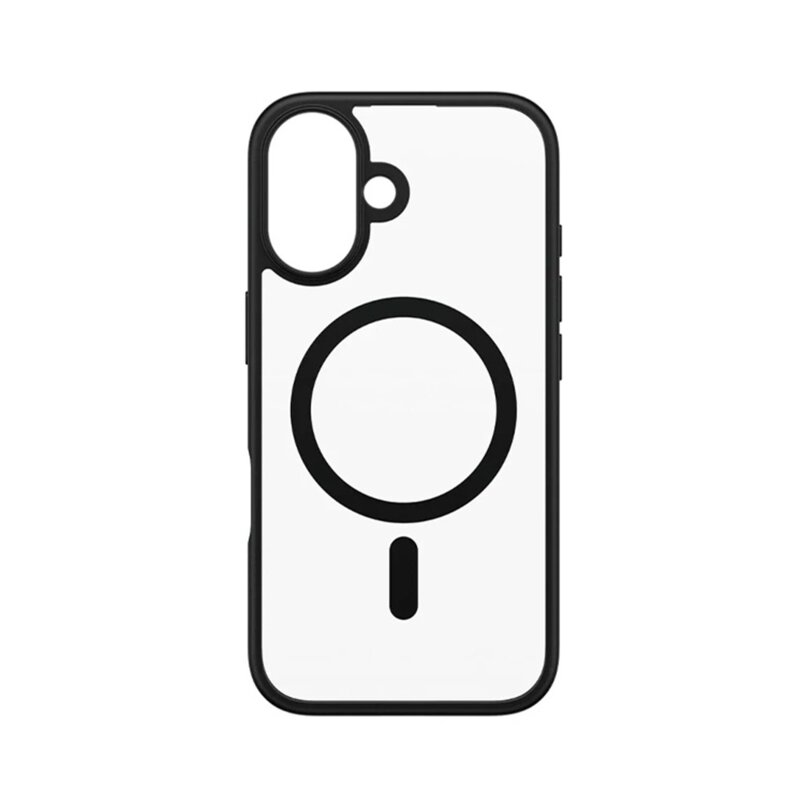 Husa iPhone 16 PanzerGlass® HardCase Black MagSafe & Frame Series, transparenta