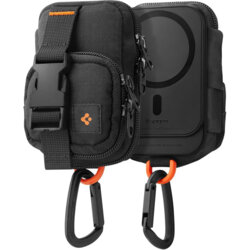 Husa, potrofel telefon MagSafe cu holder Spigen Snap Zip, negru