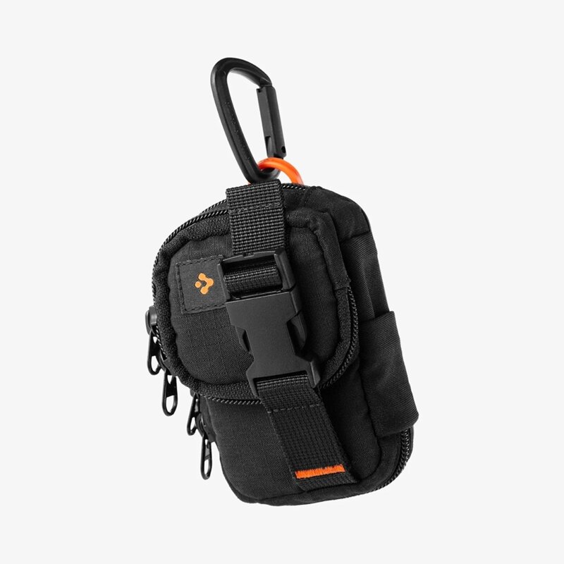 Husa, potrofel telefon MagSafe cu holder Spigen Snap Zip, negru