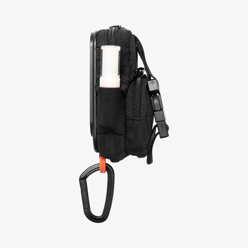 Husa, potrofel telefon MagSafe cu holder Spigen Snap Zip, negru