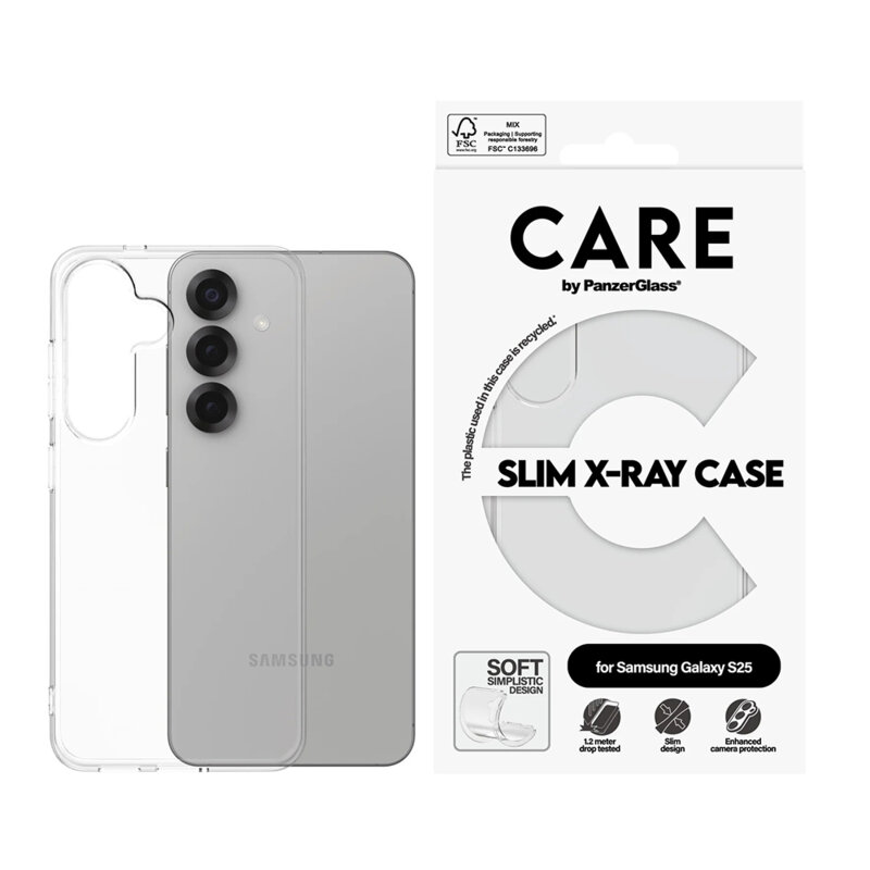 Husa Samsung Galaxy S25 CARE by PanzerGlass® Fashionable, transparenta
