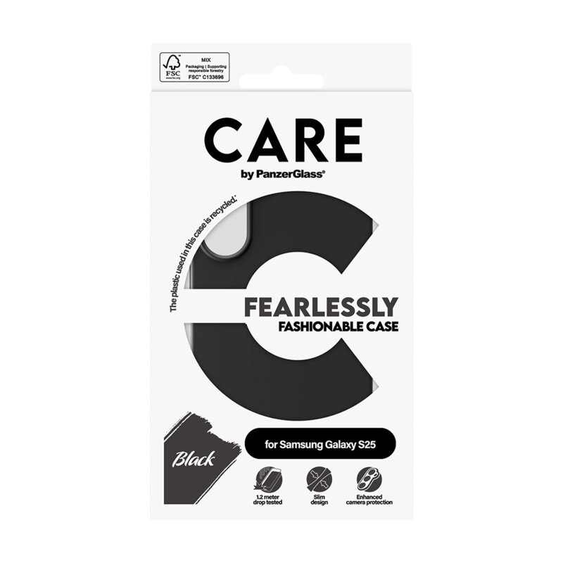 Husa Samsung Galaxy S25 CARE by PanzerGlass® Fashionable, negru