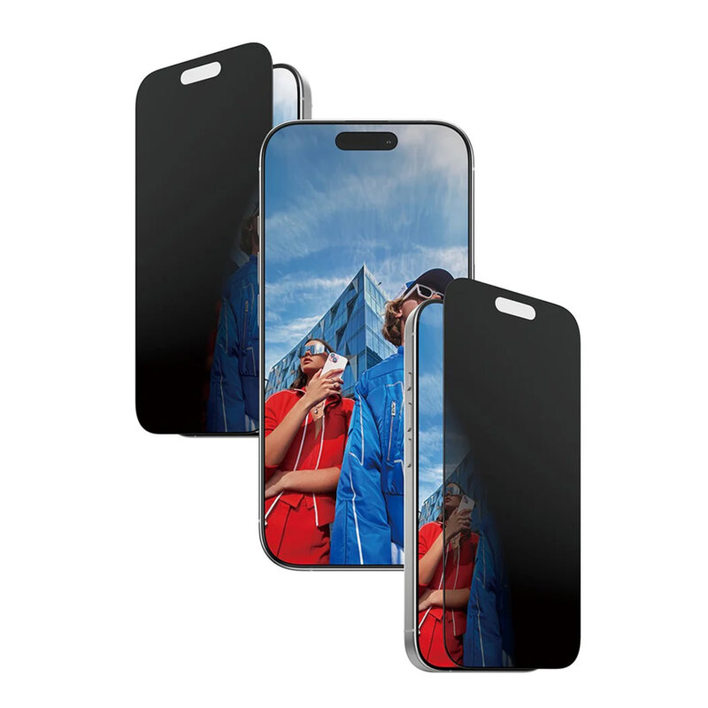 Folie iPhone 16 Pro PanzerGlass® 2-Way Privacy Ultra-Wide Fit w. EasyAligner, negru