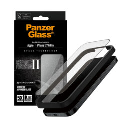 Folie iPhone 17 PanzerGlass® Ceramic II Ultra-Wide Fit w. EasyAligner, negru