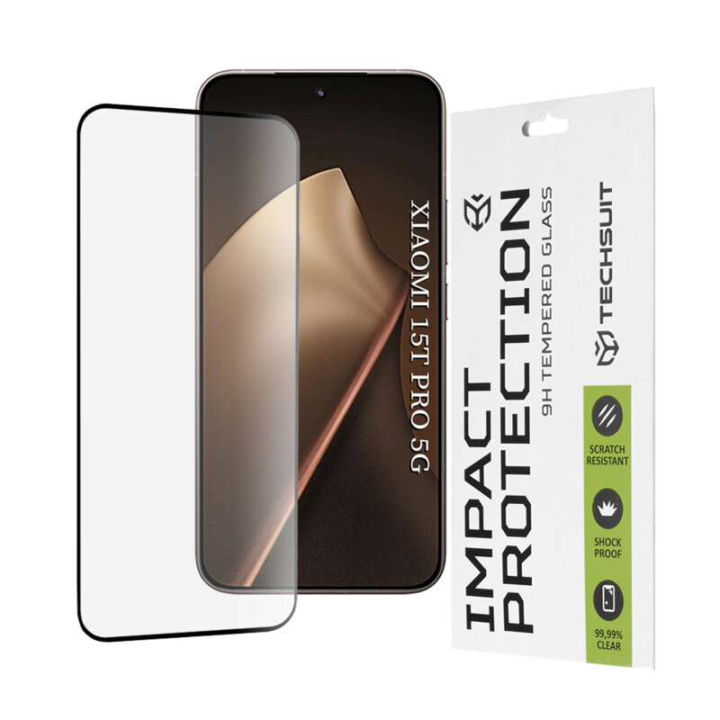 Folie sticla Xiaomi 15T Pro Techsuit 111D Full Glue Full Cover, negru