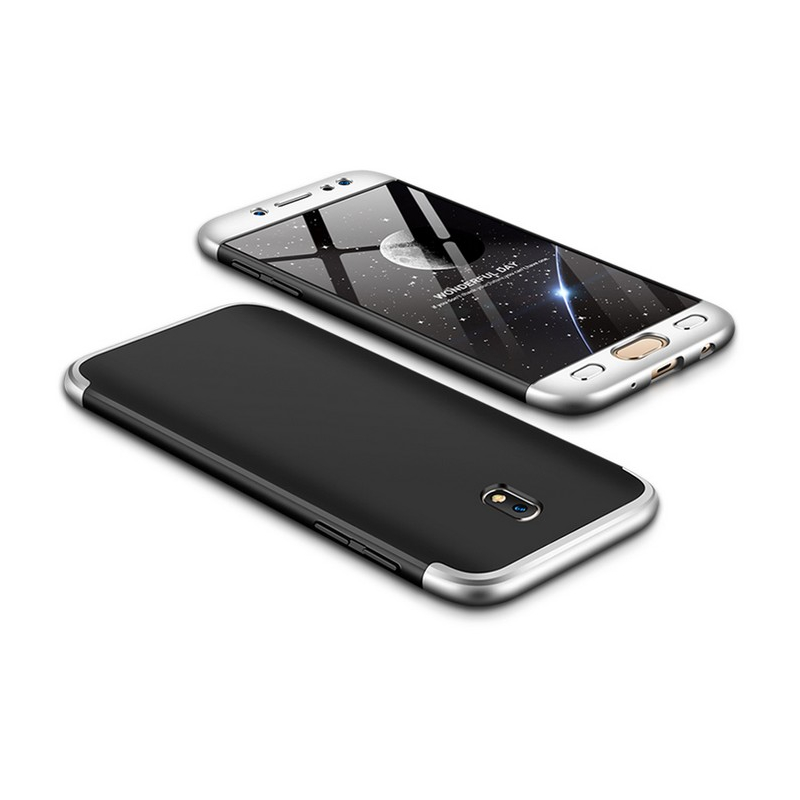 Husa Samsung Galaxy J7 2017 J730 GKK 360 Full Cover Negru-Argintiu