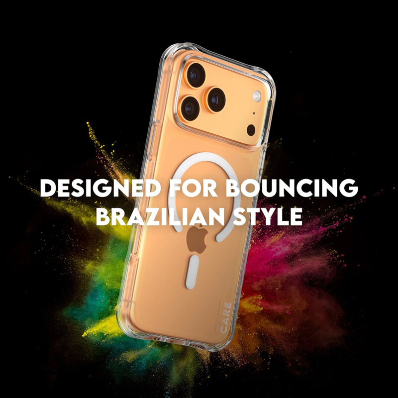 Husa iPhone 17 Pro Max CARE by PanzerGlass® Fashionable w. White MagSafe, transparenta