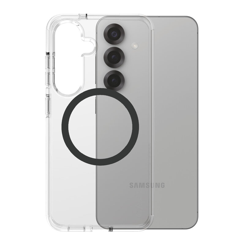 Husa Samsung Galaxy S25 PanzerGlass® CARE Flagship Urban Combat Black Qi Compatible, transparenta