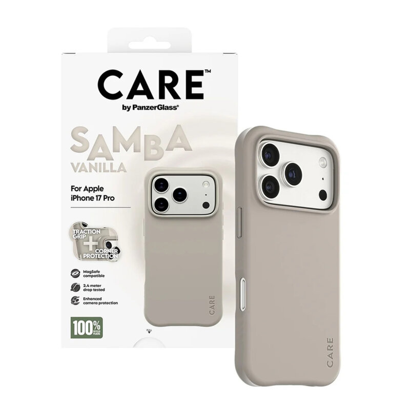 Husa iPhone 17 Pro CARE by PanzerGlass® Fashionable w. MagSafe, bej