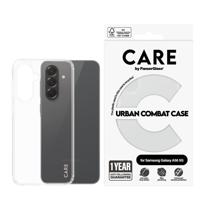 Husa Samsung Galaxy A56 5G PanzerGlass® CARE Flagship Urban Combat, transparenta