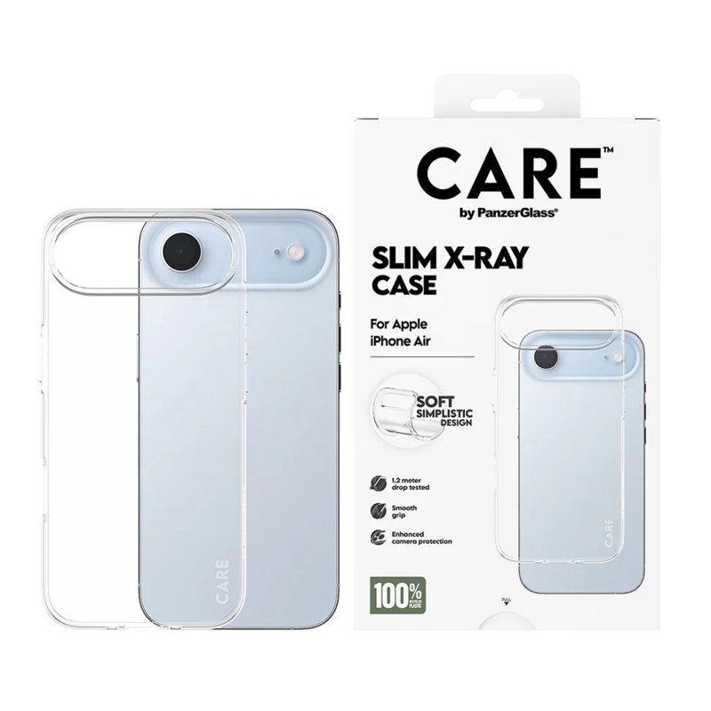 Husa iPhone 17 Air CARE by PanzerGlass® Fashionable X-Ray Soft Basic, transparenta
