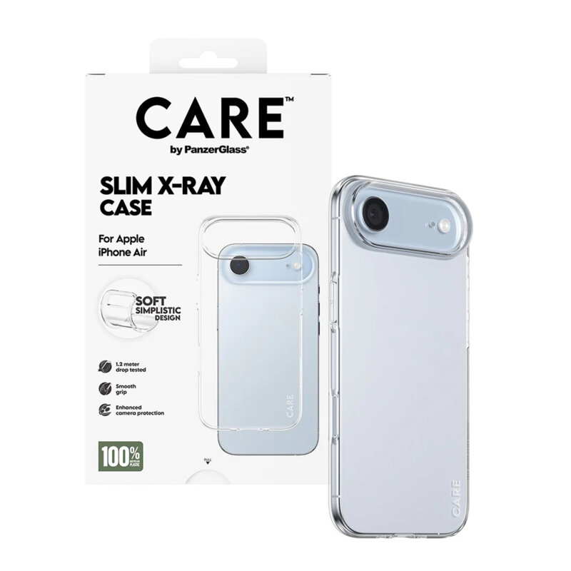 Husa iPhone 17 Air CARE by PanzerGlass® Fashionable X-Ray Soft Basic, transparenta