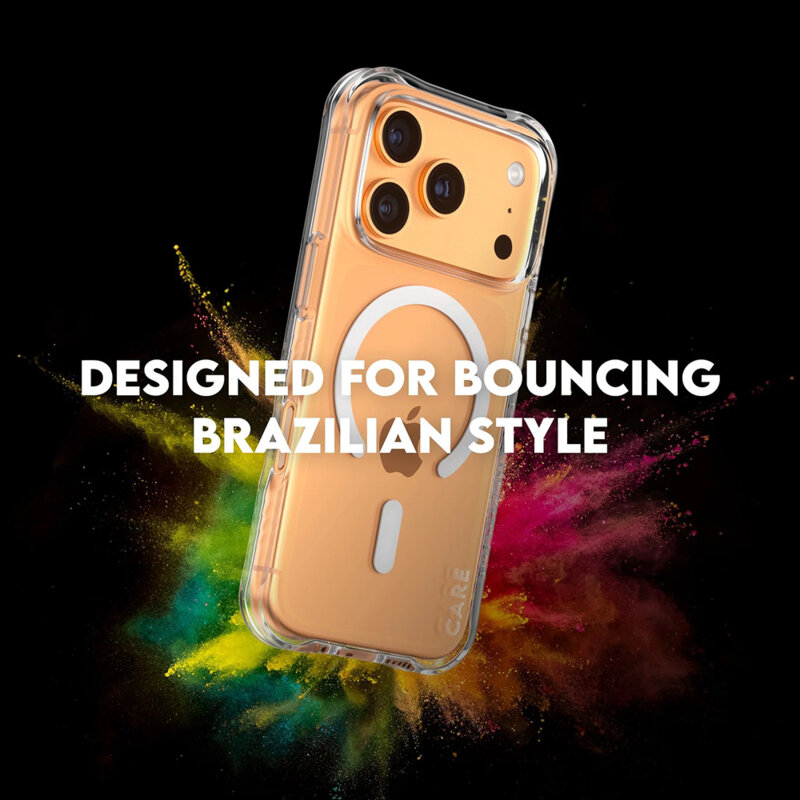 Husa iPhone 17 Pro CARE by PanzerGlass® Fashionable w. White MagSafe, transparenta