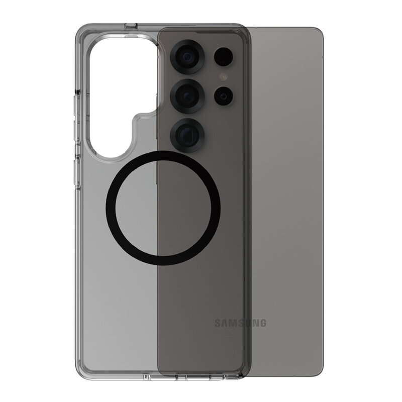 Husa Samsung Galaxy S25 Ultra PanzerGlass® CARE Flagship Urban Combat Black Qi Compatible, fumuriu