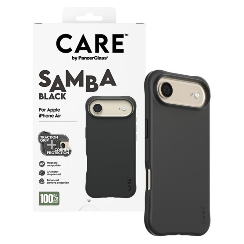 Husa iPhone 17 Air CARE by PanzerGlass® Fashionable w. MagSafe, negru