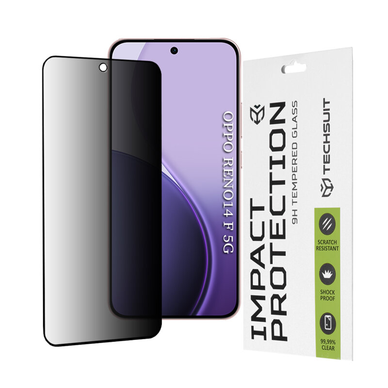 Folie sticla Oppo Reno14 F Techsuit 111D Privacy Full Glue, negru