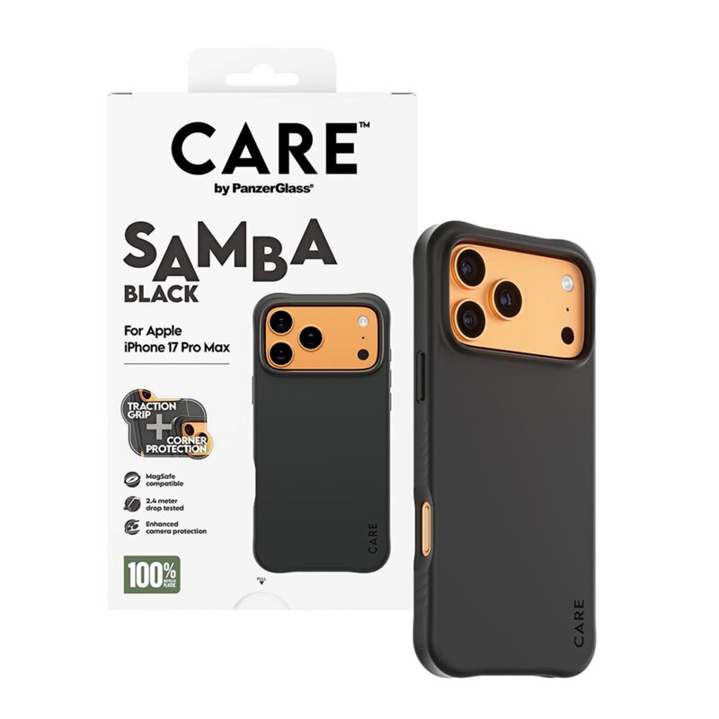 Husa iPhone 17 Pro Max CARE by PanzerGlass® Fashionable w. MagSafe, negru