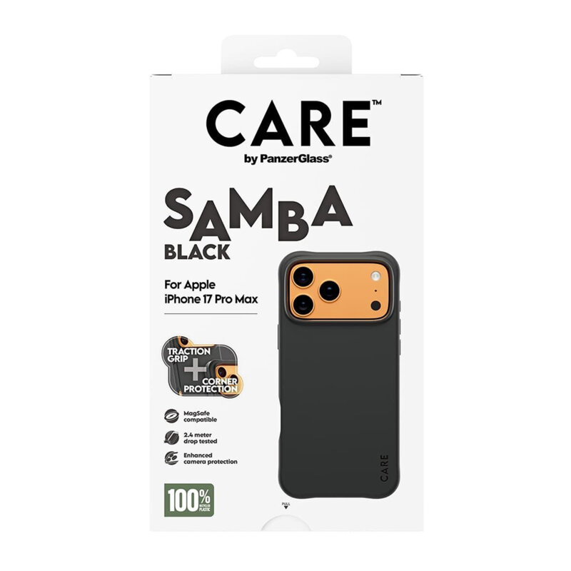 Husa iPhone 17 Pro Max CARE by PanzerGlass® Fashionable w. MagSafe, negru