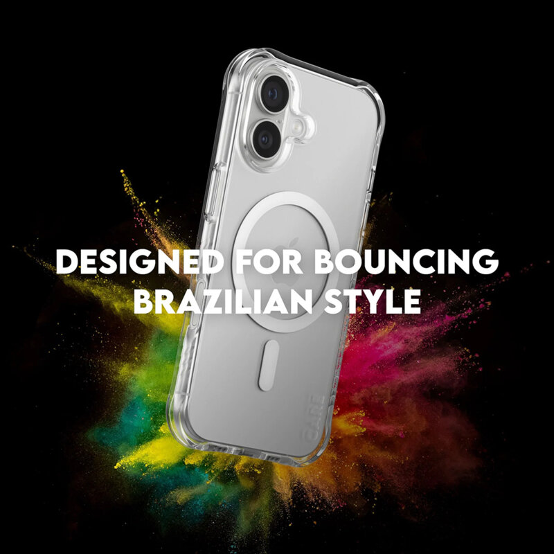 Husa iPhone 17 CARE by PanzerGlass® Fashionable w. White MagSafe, transparenta