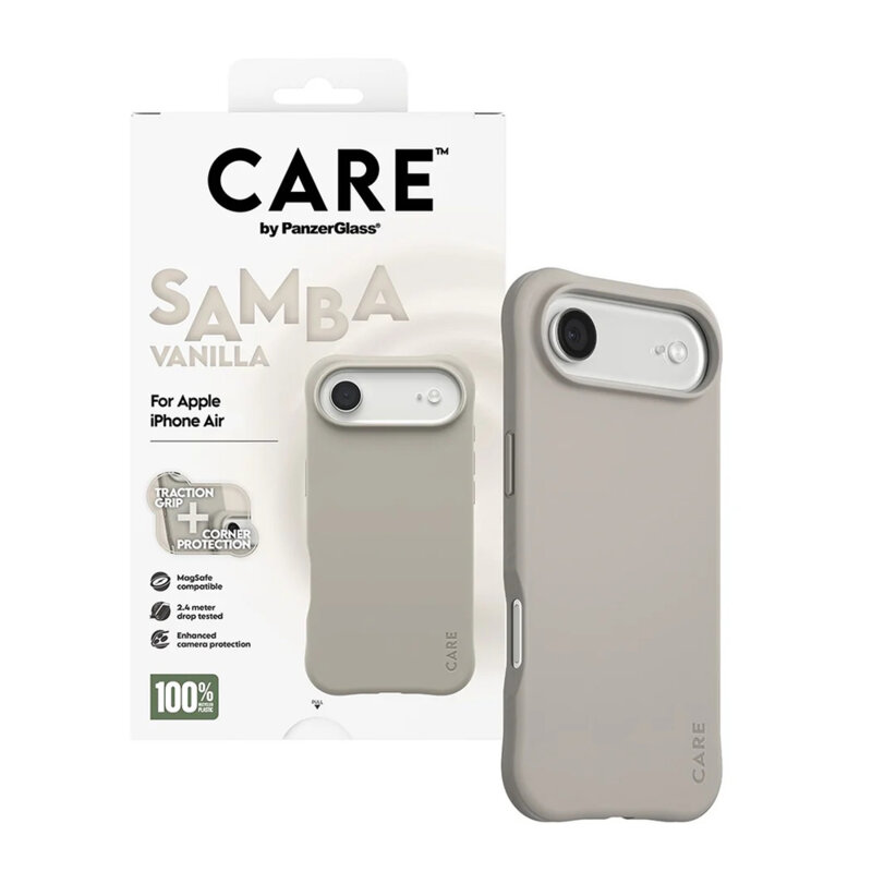 Husa iPhone 17 Air CARE by PanzerGlass® Fashionable w. MagSafe, bej