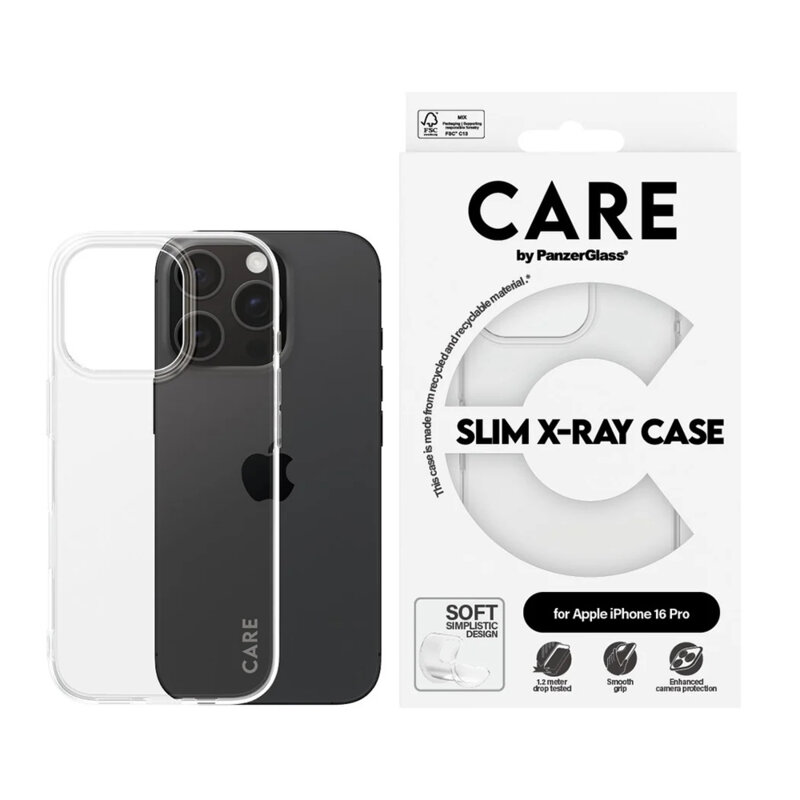 Husa iPhone 16 Pro CARE by PanzerGlass® Fashionable, transparenta