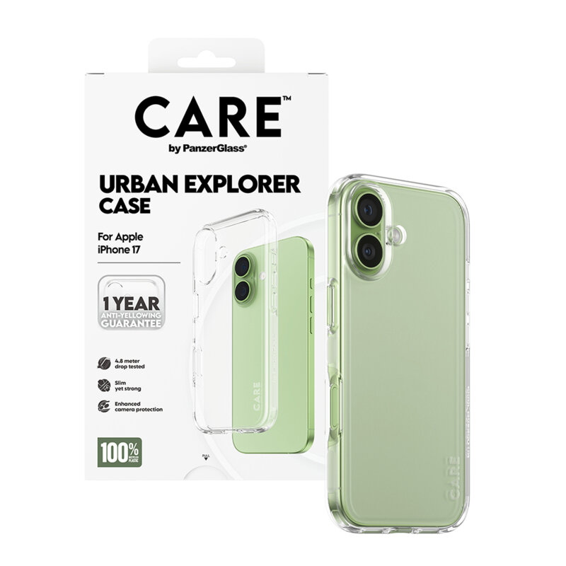 Husa iPhone 17 PanzerGlass® CARE Flagship Urban Explorer, transparenta