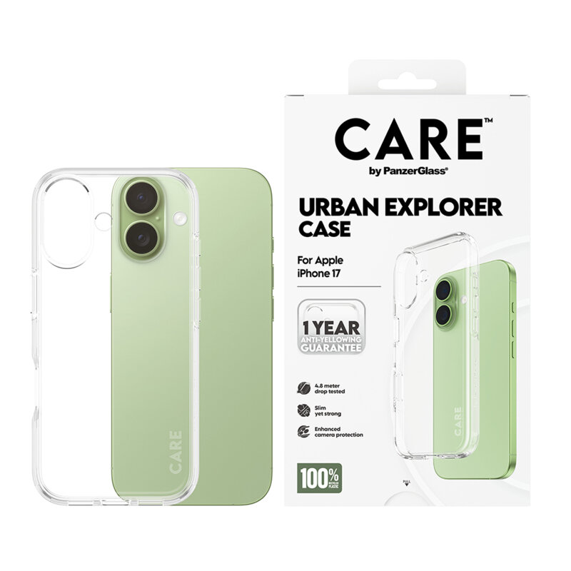 Husa iPhone 17 PanzerGlass® CARE Flagship Urban Explorer, transparenta