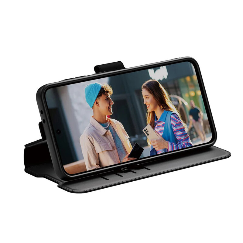 Husa Samsung Galaxy A36 5G PanzerGlass® CARE Feature Kickstand Wallet Case, negru