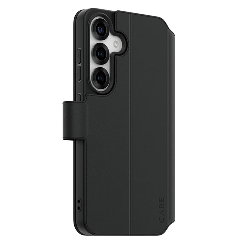 Husa Samsung Galaxy S25 PanzerGlass® CARE Feature Kickstand Wallet Case, negru