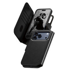 Husa iPhone 17 Pro Max PanzerGlass® CARE Feature MagSafe Case Tango Two-in-One Wallet, negru