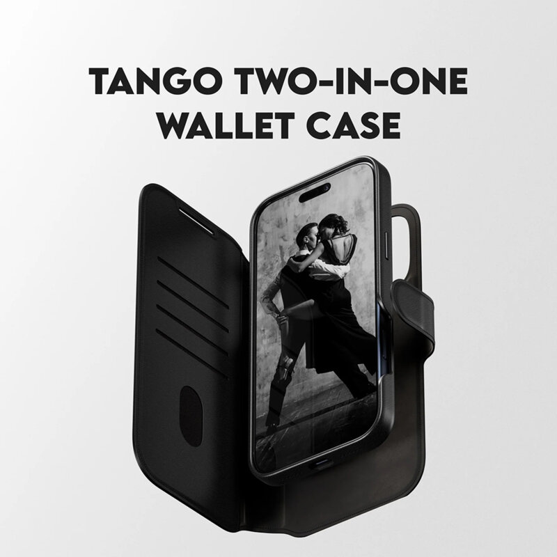 Husa iPhone 17 Pro Max PanzerGlass® CARE Feature MagSafe Case Tango Two-in-One Wallet, negru