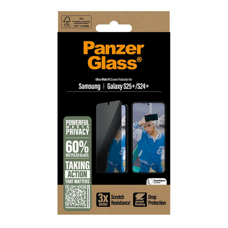 Folie Samsung Galaxy S24 Plus PanzerGlass® Privacy Ultra-Wide Fit, clear
