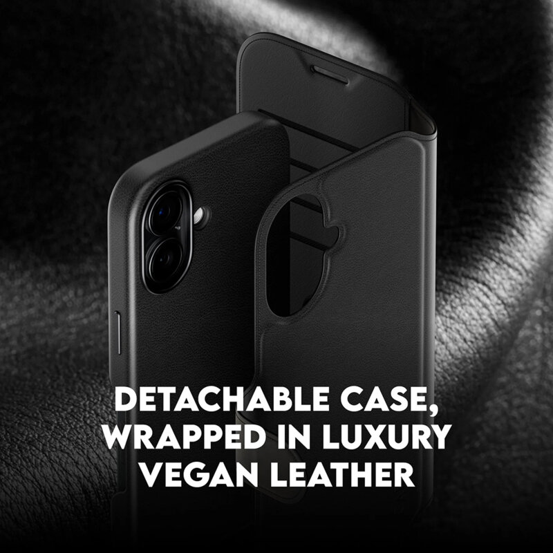 Husa iPhone 17 PanzerGlass® CARE Feature MagSafe Case Tango Two-in-One Wallet, negru