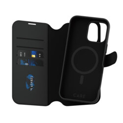 Husa iPhone 16 Pro Max PanzerGlass® CARE Feature MagSafe Case Tango Two-in-One Wallet, negru