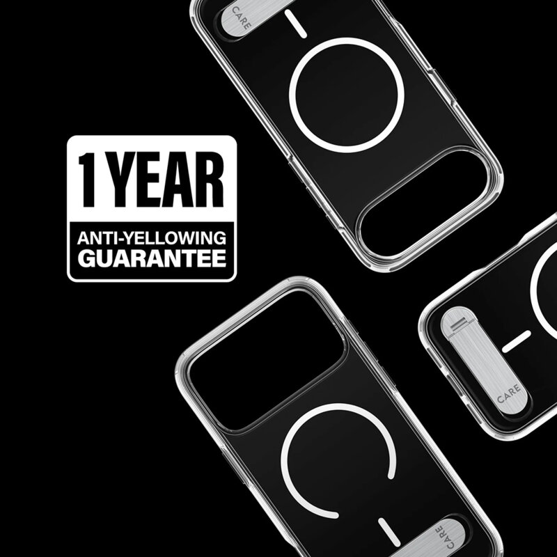 Husa iPhone 17 Pro Max PanzerGlass® CARE Feature Kickstand MagSafe, transparenta