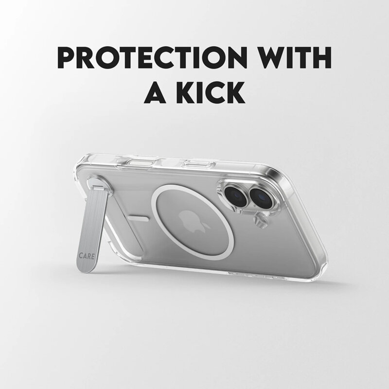 Husa iPhone 17 PanzerGlass® CARE Feature Kickstand MagSafe, transparenta