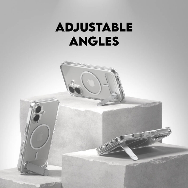 Husa iPhone 17 PanzerGlass® CARE Feature Kickstand MagSafe, transparenta