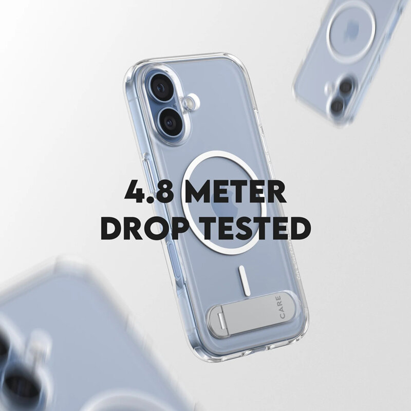 Husa iPhone 17 PanzerGlass® CARE Feature Kickstand MagSafe, transparenta