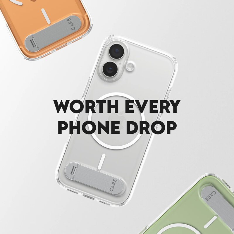 Husa iPhone 17 PanzerGlass® CARE Feature Kickstand MagSafe, transparenta
