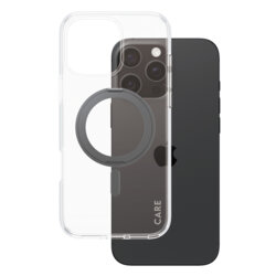 Husa iPhone 16 Pro Max PanzerGlass® CARE Feature Black Kickstand & MagSafe, transparenta